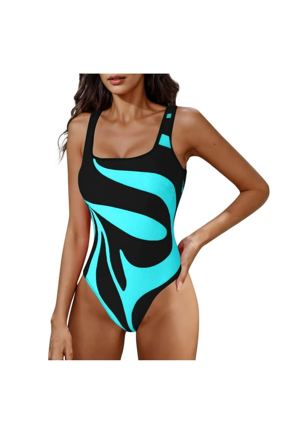 Women's One Piece Swimsuit - Tummy Control Scoop Neck Backless Swimwear with Soft Cup, UPF 50+ for Beach & Pool (Sizes S-XL)