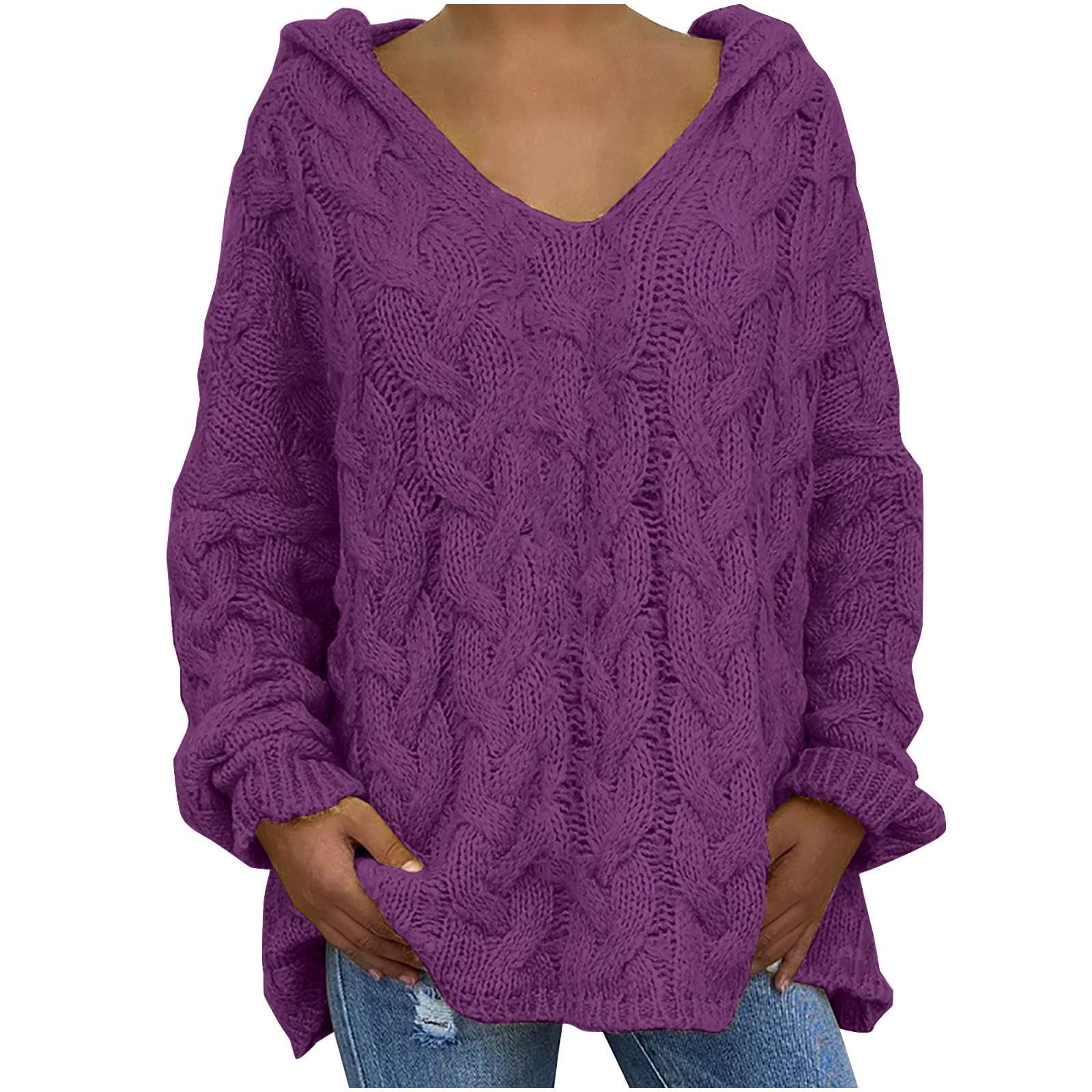 Large Size Loose Long-Sleeved Knitted Pullover