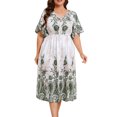 thumbnail image 1 of Drses‌‌ ‌‌‌‌‌‌‌‌‌‌‌‌‌‌‌‌‌‌‌‌‌‌‌‌‌‌‌‌‌‌‌‌‌‌‌‌‌‌‌‌‌‌‌‌‌‌‌‌‌‌‌‌‌‌‌‌‌‌‌‌‌‌‌‌‌‌‌‌‌‌‌‌‌‌‌‌Women's Plus Size Floral Midi Dress - V Neck Puff Short Sleeve Elastic Waist Flowy Beach Dress‌, 1 of 1