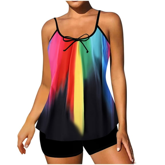 Drses ‌‌‌‌‌Women's Plus Size Tankini Swimsuit Set - Tummy Control & Flowy Shorts with Printed Strappy Top | Beach Vacation Swimwear | 2025 (Sizes S-5XL)