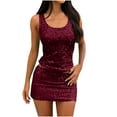 thumbnail image 1 of Drses‌‌ Women's ‌‌Sequin Two-Piece Set - Sleeveless Vest & Bodycon Mini Skirt, 1 of 7