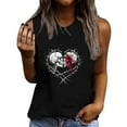 thumbnail image 1 of Drses ‌‌Women's Skull Print Tank Top - Gothic Sugar Skull Graphic Sleeveless Workout Shirt for Summer (Sizes S - 2XL), 1 of 5