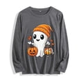 thumbnail image 1 of Drses‌‌ ‌‌‌Women's Spooky Crewneck T-Shirt - Cute Ghost Printed Top Halloween Gift Idea Crewneck Long Sleeve Casual Pullover‌ Shirt‌, 1 of 7