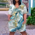 thumbnail image 1 of Drses Women's Summer Casual Rompers Short Sleeve Oversized Workout Athletic Tee Romper Loose Onesie Shorts, 1 of 5