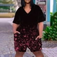 thumbnail image 1 of Drses Women's Summer Casual Rompers Short Sleeve Oversized Workout Athletic Tee Romper Loose Onesie Shorts, 1 of 5