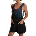 thumbnail image 1 of Drses Women's Summer Casual Sleeveless Rompers Loose Spaghetti Strap Denim Shorts Overalls Jumpsuit with Pockets, 1 of 5