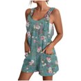 thumbnail image 1 of Drses Women's Summer Casual Sleeveless Rompers Loose Spaghetti Strap Denim Shorts Overalls Jumpsuit with Pockets, 1 of 5