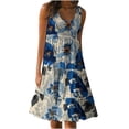 thumbnail image 1 of Drses Women's Summer Dresses Sleeveless Beach Dresses Loose Plain Printing Plus Size Swing Sundress, 1 of 5
