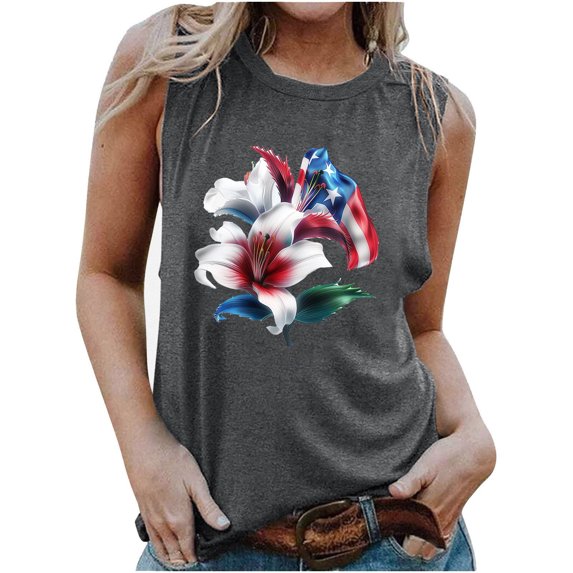 Drses Women's Summer Tank Tops Sleeveless Vintage Flower Graphic Tees Shirt Blouse Womens Summer Tops