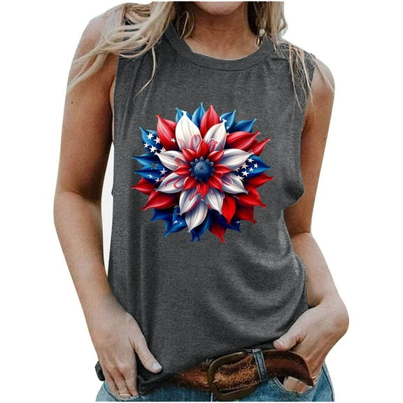 Drses Women's Summer Tank Tops Sleeveless Vintage Flower Graphic Tees Shirt Blouse Womens Summer Tops