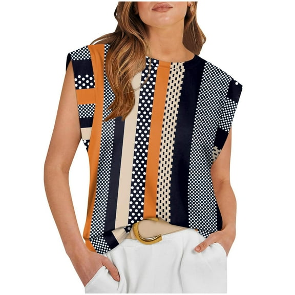 Drses Women's Tank Tops Fashion Women's Casual Round- Neck Sleeveless T-shirt Top Blouse Womens Summer Tops