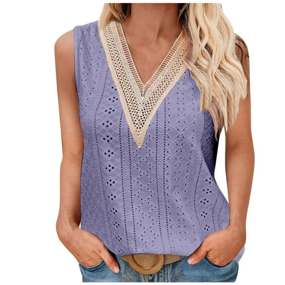 Drses Women's Tank Tops Fashion Women's Casual Sleeveless Solid V-Neck Top Blouse Tank Top Womens Summer Tops