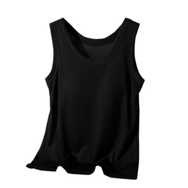Drses Women's Tank Tops Women's Casual Fashion Solid Color Round Neck Top With Chest Pad Womens Summer Tops