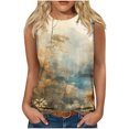 thumbnail image 1 of Drses Women's Tank Tops Women's Summer Casual Fashion Comfort Printing Loose Round Neck Sleeveless Womens Summer Tops, 1 of 5
