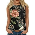 thumbnail image 1 of Drses Women's Tank Tops Women's Summer Casual Fashion Comfort Printing Loose Round Neck Sleeveless Womens Summer Tops, 1 of 5