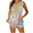 thumbnail image 1 of Drses Women's Tank Tops Womens Summer Fashion V-Neck Casual Printing Loose Blouse Womens Summer Tops, 1 of 2
