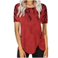 thumbnail image 1 of Drses Women's Tops and Blouses Summer Casual Crewneck Short Sleeve Tunics Plus Size Loose Fitting Floral Shirts Trendy, 1 of 5