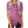 thumbnail image 1 of Drses Women's Tops and Blouses Summer Casual Crewneck Short Sleeve Tunics Plus Size Loose Fitting Floral Shirts Trendy, 1 of 5
