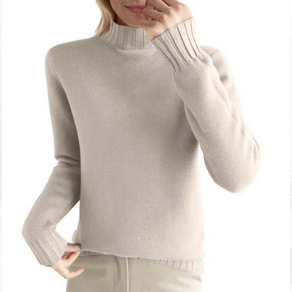 Drses Women's Turtleneck Wool Pullover Fall Winter Warm Sweater Soft Long Sleeve Knitted