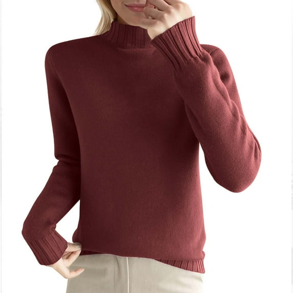 Drses Women's Turtleneck Wool Pullover Fall Winter Warm Sweater Soft Long Sleeve Knitted
