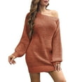thumbnail image 1 of Drses Womens Boho Dress Off-Shoulder Lantern Dress Casual Loose Sweater Dress Boho Dresses For Women, 1 of 5