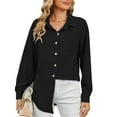 thumbnail image 1 of Drses Womens Button Down Shirts Casual Long Sleeve Dress Shirt Textured Collared Work Blouse Top with Pocket, 1 of 7