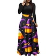thumbnail image 1 of Drses Womens Dresses Fashion Printed Long Sleeve Round Neck Pullover Patchwork Dress Dresses For Women, 1 of 5
