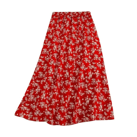 Drses Womens Dresses Fashion Solid Color Leisure Fold Elastic Waist A-Shaped Horn Skirt Dresses For Women