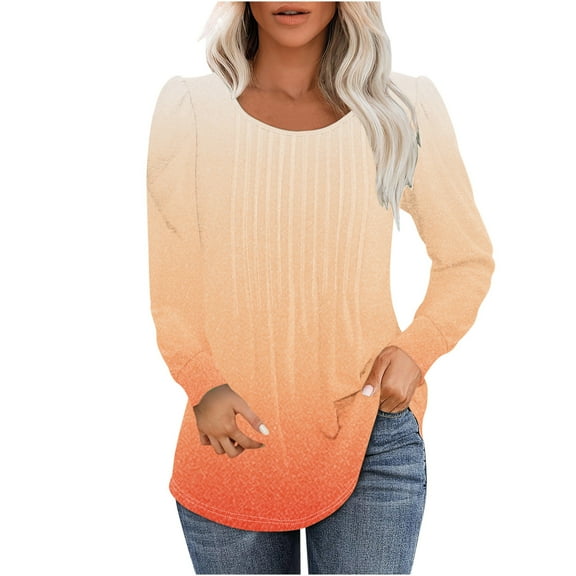 Drses Womens Long Sleeve Shirts Tunic Tops Trendy Tshirts Shirts Casual Smocked Flowy Floral Blouses