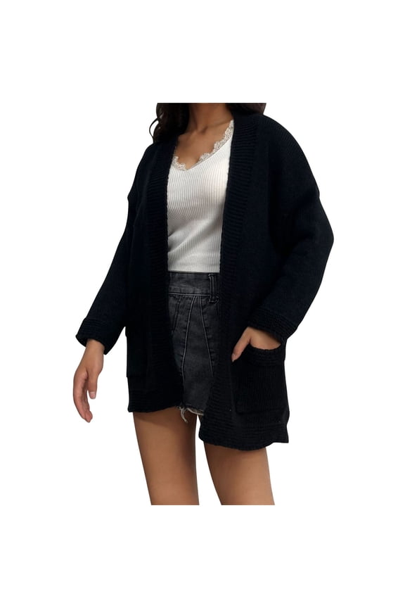 Womens Oversized Cardigans Soft Knit Cardigan Sweater with Pockets