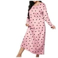 thumbnail image 1 of Drses Womens Plus Size Nightgown Heart Graphics Long Sleeve CrewNeck Loose Sleepshirts Maxi Dress Women's Casual Dresses, 1 of 3
