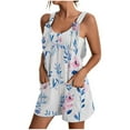 thumbnail image 1 of Drses Womens Summer Casual Loose Tank Romper Sleeveless Crewneck Jumpsuit Shorts Romper with Pockets, 1 of 6