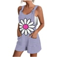 thumbnail image 1 of Drses Womens Summer Casual Loose Tank Romper Sleeveless Crewneck Jumpsuit Shorts Romper with Pockets, 1 of 5