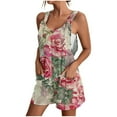 thumbnail image 1 of Drses Womens Summer Casual Loose Tank Romper Sleeveless Crewneck Jumpsuit Shorts Romper with Pockets, 1 of 6