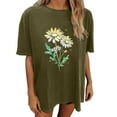 thumbnail image 1 of Drses Womens Summer Tops Oversized Tshirt Flower Graphic Tees Short Sleeve Shirts Summer Casual Loose Flower Plant Shirts Tops, 1 of 5