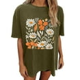 thumbnail image 1 of Drses Womens Summer Tops Oversized Tshirt Flower Graphic Tees Short Sleeve Shirts Summer Casual Loose Flower Plant Shirts Tops, 1 of 5