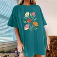 thumbnail image 1 of Drses Womens Summer Tops Oversized Tshirt Flower Graphic Tees Short Sleeve Shirts Summer Casual Loose Flower Plant Shirts Tops, 1 of 5