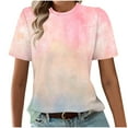 thumbnail image 1 of Drses Womens Summer Tops Women's Casual And Fashionable Printed T-shirt With Round Neck And Short Sleeved Top Tops for Women Trendy, 1 of 4