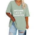 thumbnail image 1 of Drses Womens Summer Tops Women's Oversized V-neck Short Sleeved Solid Summer Base Shirt Sports T-shirt Tops for Women Trendy, 1 of 4