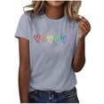 thumbnail image 1 of Drses Womens Summer Tops Womens Fashion Print Short Sleeve Out Blouse Funny Round Neck T-Shirt Tops Tops for Women Trendy, 1 of 6