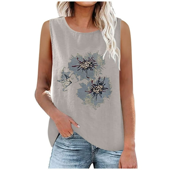 Drses Womens Tank Tops Summer T Shirts Sleeveless Casual Loose Beach Tunic Blouses