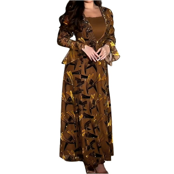 Drses Womens Wedding Guest Dress Casual Solid Long Sleeve Round Neck Long Dress Hot Stamping Evening Dress Cocktail Dresses For Women