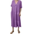 thumbnail image 1 of Drses Womens Wedding Guest Dress Spring And Summer V-Neck Solid Casual Short Sleeved Dress Cocktail Dresses For Women, 1 of 7