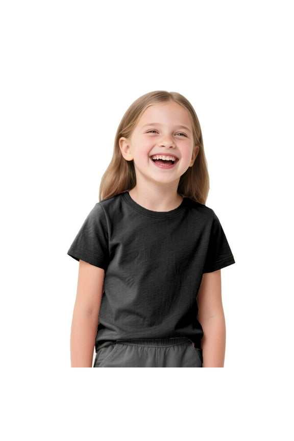 ‌‌‌‌ ‌‌Wonder Nation Boys & Girls 1-Pack Solid Crewneck Casual Tees - Heavyweight Short Sleeve T-Shirts (XS-XL, White/Colors)‌