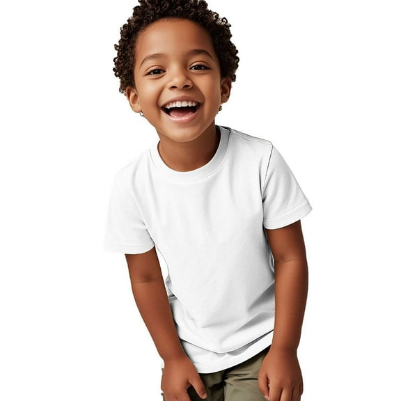 Drses ‌‌‌‌ ‌‌Wonder Nation Boys & Girls 1-Pack Solid Crewneck Casual Tees - Heavyweight Short Sleeve T-Shirts (XS-XL, White/Colors)‌