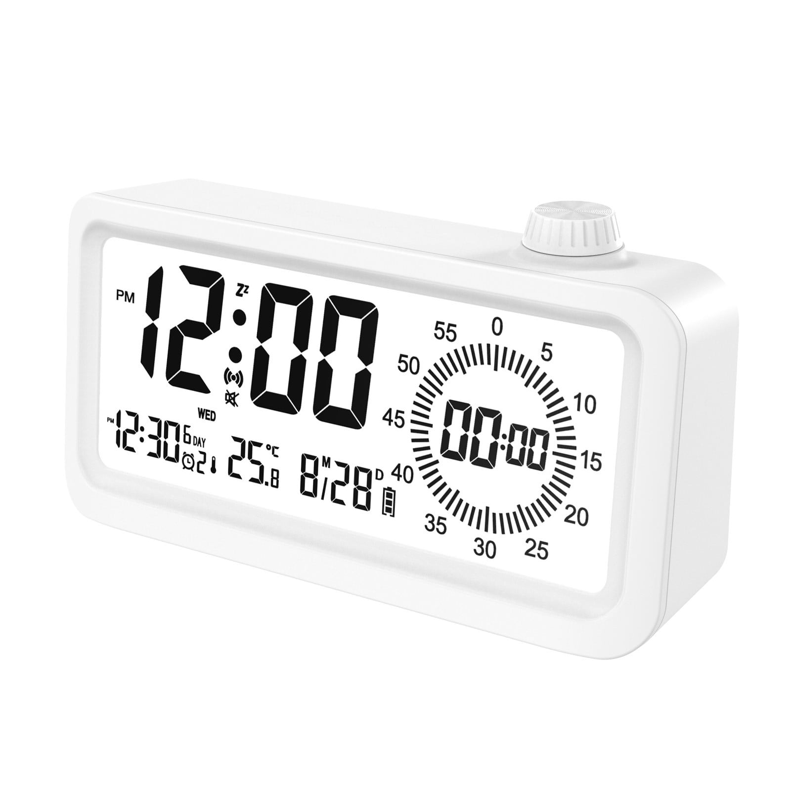 Drses multifunctional clock Alarm Clocks For Bedrooms Large LED Display 3Level Dimmer Battery