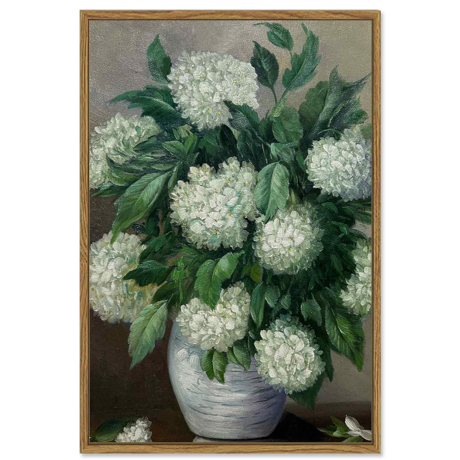 Drsoum 16x24in Framed Canvas Wall Decor Vintage Classical White ...