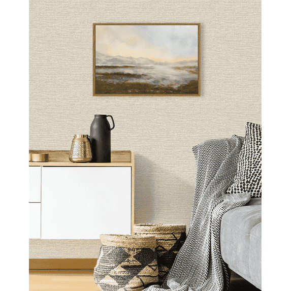 Drsoum 16x24in Landscape Framed Canvas Wall Art Vintage Classical Prints Watercolor Dusk in The Forest Sky Room Decor