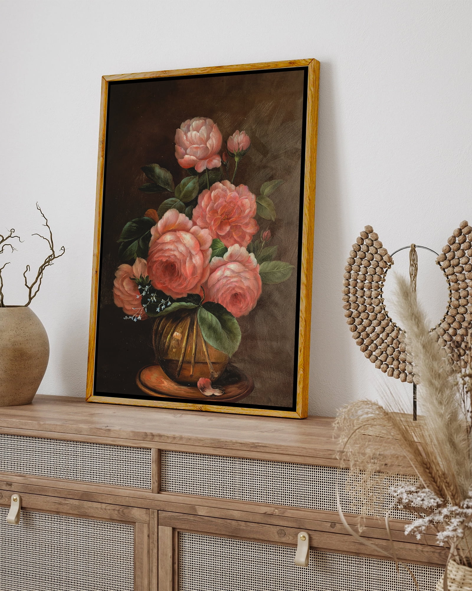 Drsoum 16x24in Retro Canvas Wall Art Vintage Flower Classical Painting ...