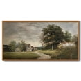 thumbnail image 1 of Drsoum 20x40in Natural Framed Landscape Vintage Large Canvas Wall Art Classical Village Prints Farmhouse Bathroom Office Decor, 1 of 6